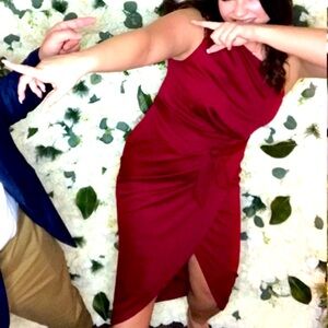 One shoulder winter formal dress